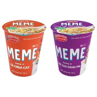 MÌ MEME GÀ CHUA CAY/ THỊT XÀO HÀNH PHI CỐC 65G