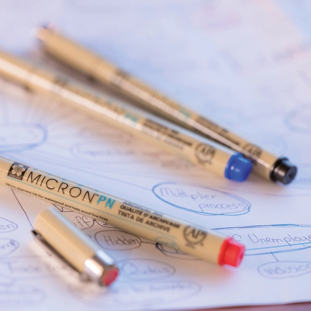 Bút line đi nét linh hoạt, nhiều màu Sakura Pigma Micron PN - Ngòi 0.2mm > 0.5mm