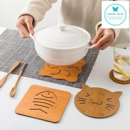 Miếng lót gỗ cách nhiệt bàn ăn, nhà bếp