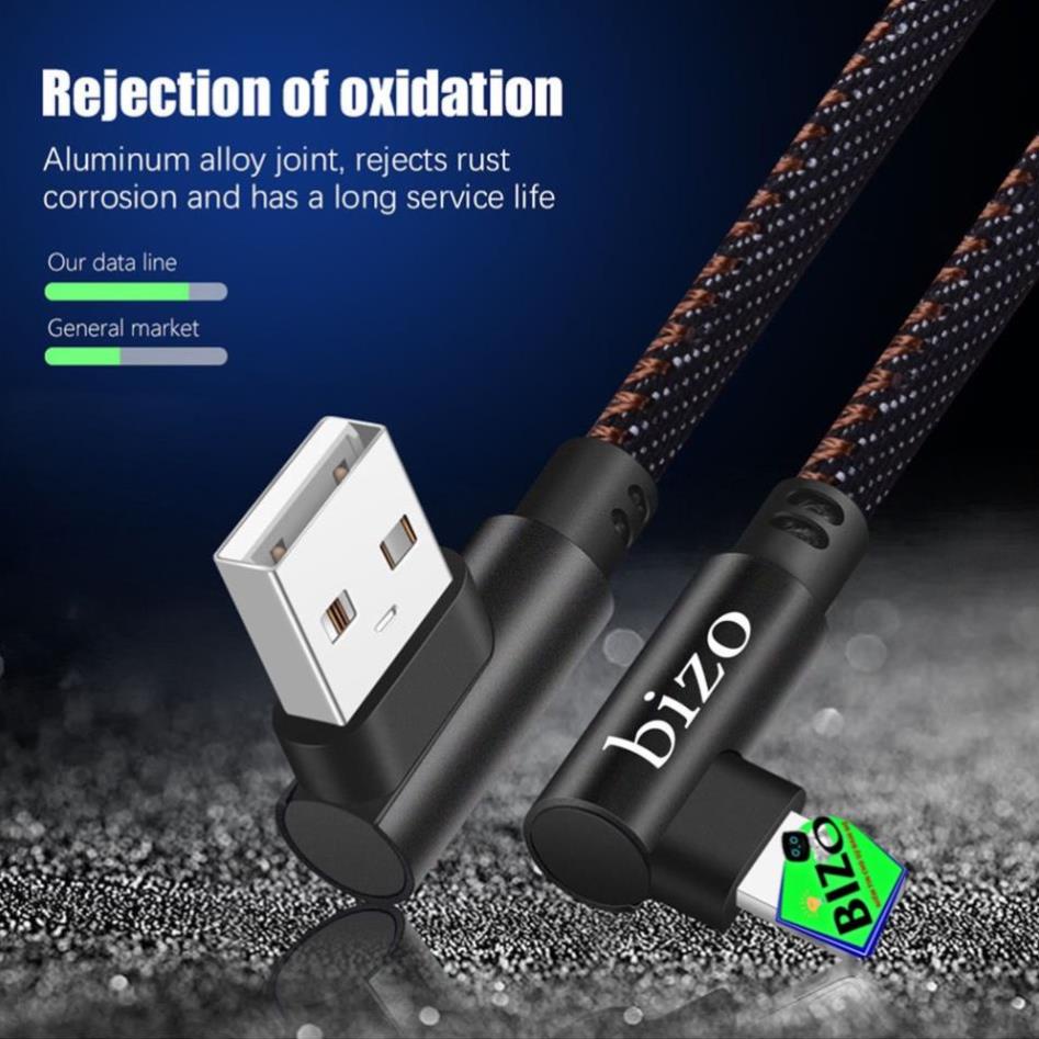 Dây sạc chống gãy, chân micro usb, cáp sạc nhanh type c- usb, ĐẦU CHỮ L- T1