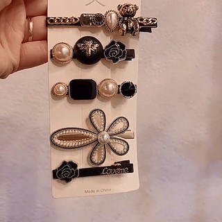 Kẹp Tóc Ngọc Trai Nữ Hàn Quốc Set 5