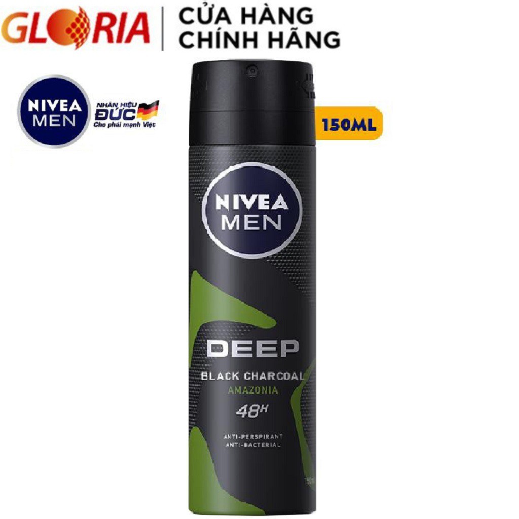 Xịt Ngăn Mùi Nivea Than Đen Hương Rừng Amazon 150ml - 85371