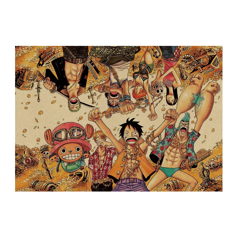 Áp Phích Trang Trí Quán Cà Phê Hình Anime One Piece