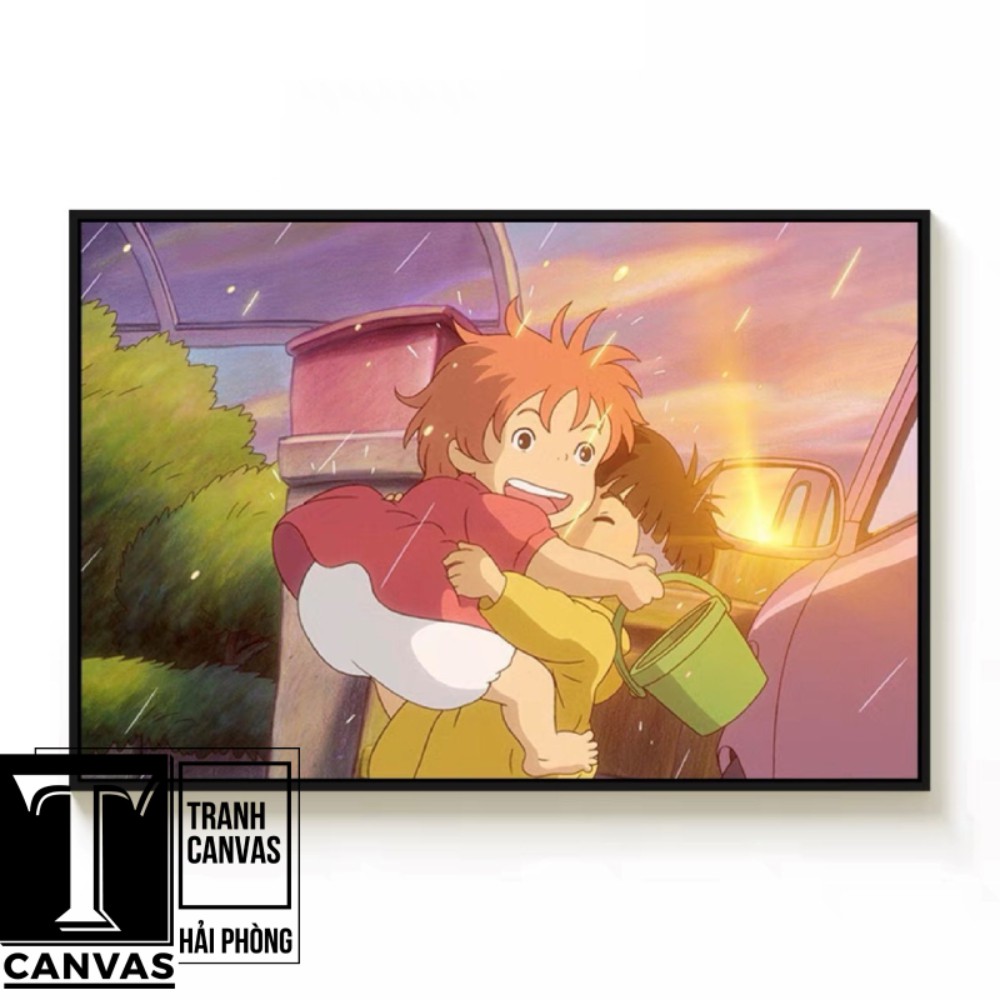 (Giá Xưởng) Tranh canvas treo tường, tranh hoạt hình Ghibli, Cô bé người cá Ponyo GHIBLI 12-22 (không kèm khung)