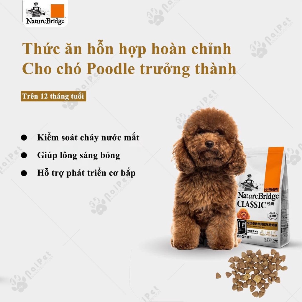 Thức Ăn Hạt Cho Chó Poodle Nature Bridge Classic 1.5kg