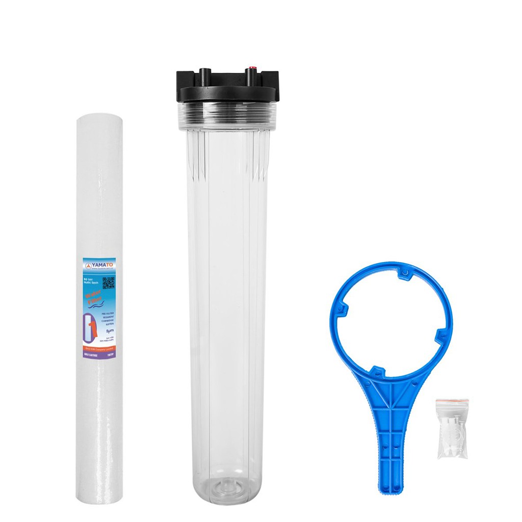 Vỏ, cốc, ly lọc nhựa trong suốt 20 inch ren 17, 21, 27