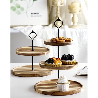 Khay bánh gỗ 2 tầng - 3 tầng để bánh , trái cây