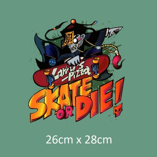 Miếng patch dán trang trí quần áo truyền nhiệt offset hình SKATE OR DIE!