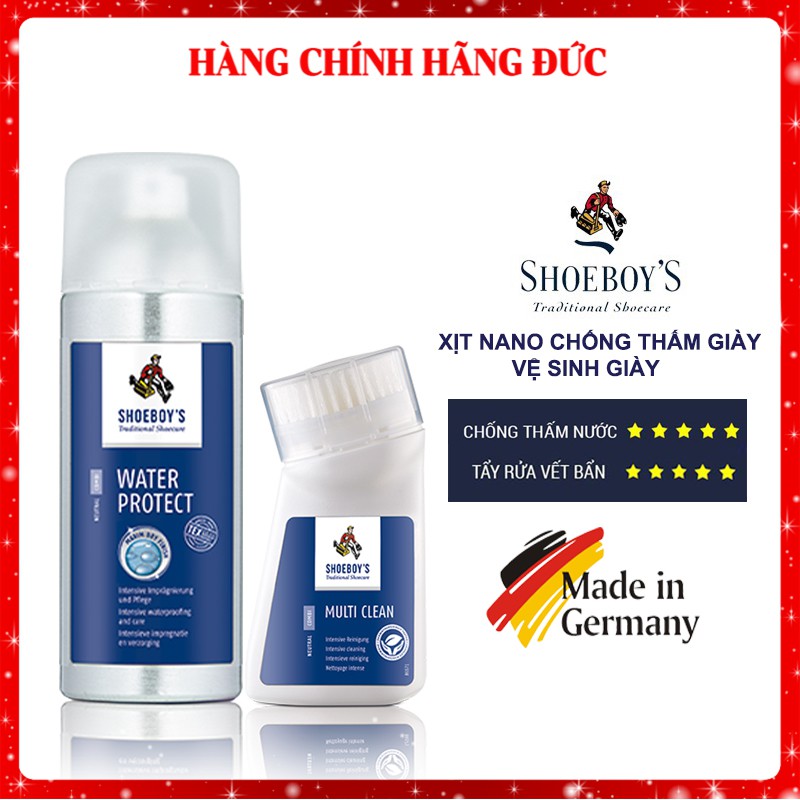 Xịt Nano Chống Thấm Giày + Kem Vệ Sinh Giày Shoeboy Nhập Khẩu Từ Đức Chống Thấm Nước Giày Sneaker Làm Sạch Giày Thể Thao