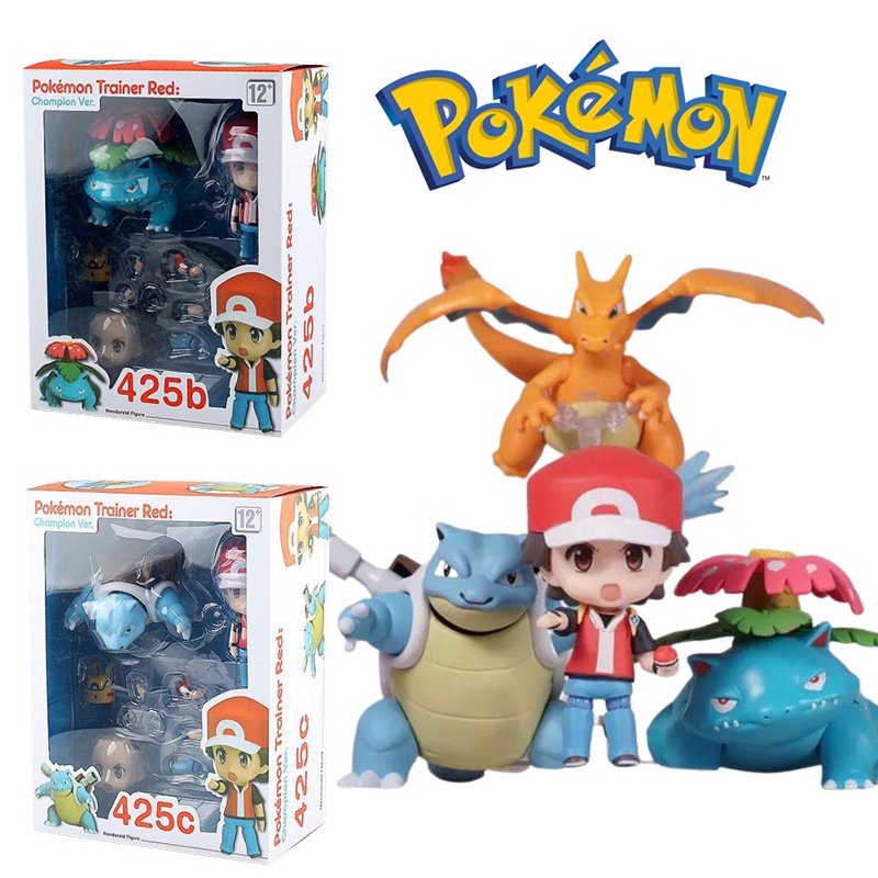 10cm Pokemon Action Figure Set Bulbasaur Squirtle Blastoise Oranment Kids Xmas Gifts