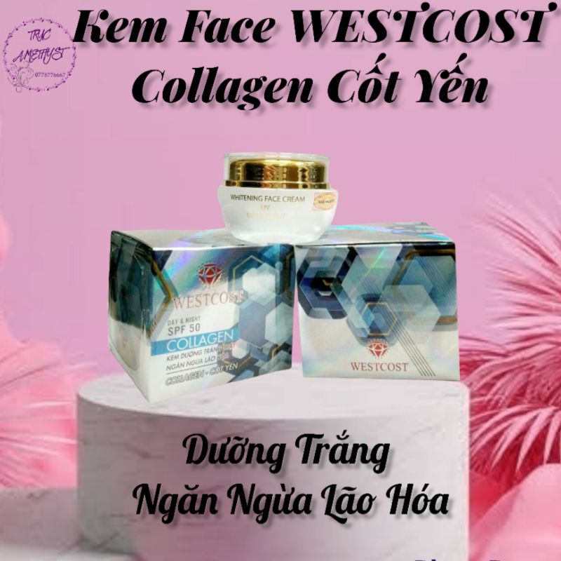 KEM DƯỠNG TRẮNG DA WESTCOST BỔ SUNG COLLAGEN CỐT YẾN NGĂN NGỪA LÃO HÓA