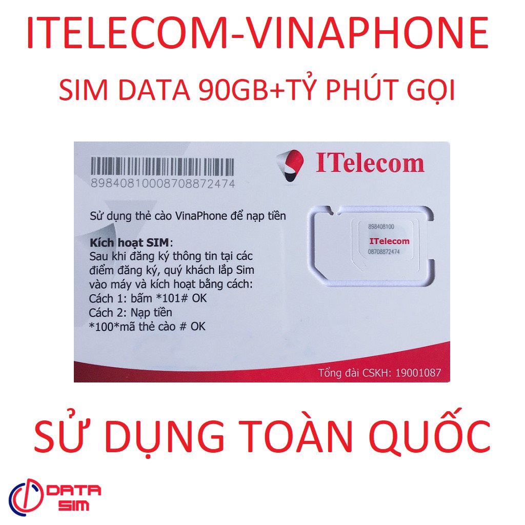 🍎SIÊU HOT 🍎Sim 4G iTel MAY77 Mạng Vinaphone Data 90Gb/Tháng, Gọi Miễn Phí VinaPhone, Sim 4G Phát Wifi Giá Rẻ