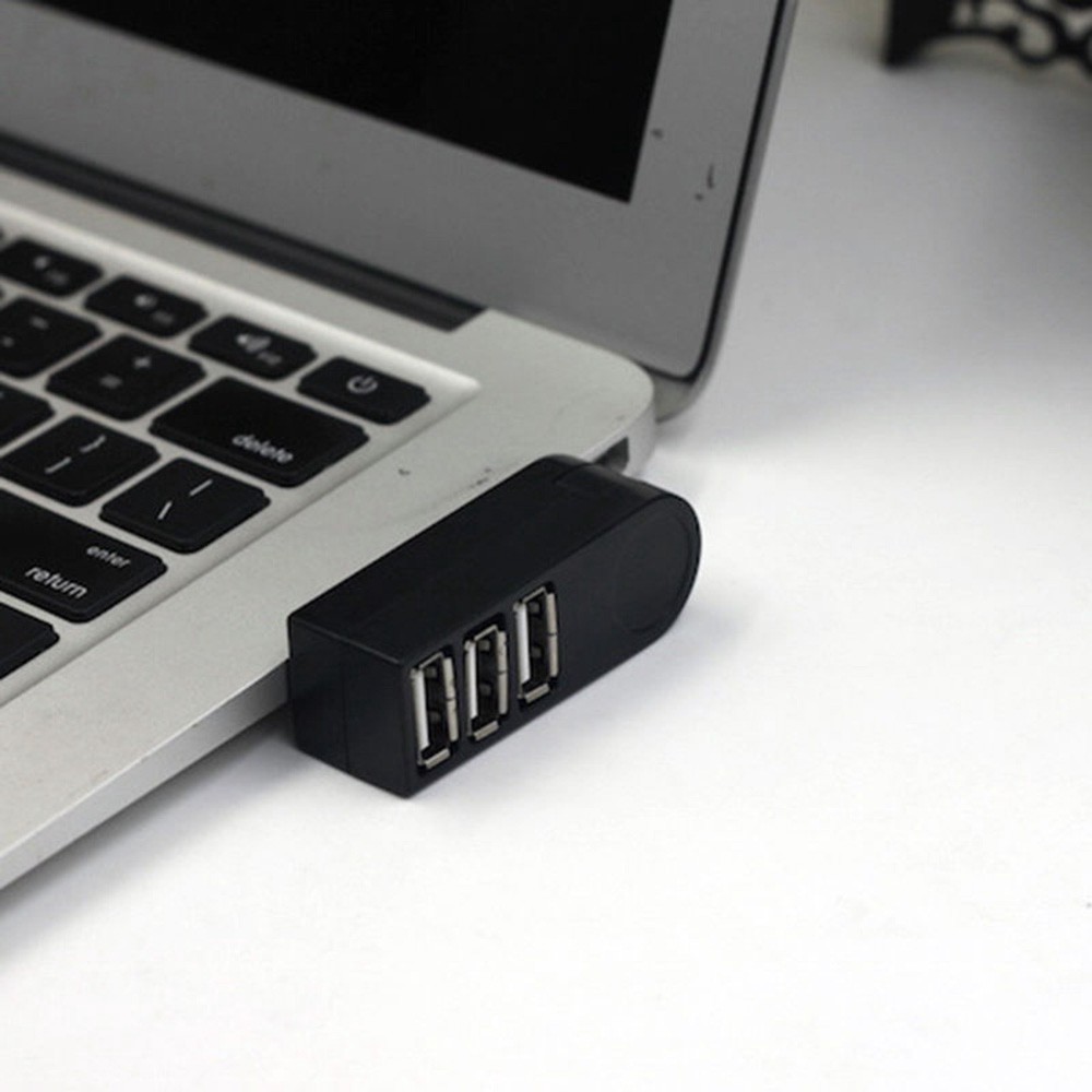 Bộ chuyển đổi mini USB 2.0 3 cổng có thể xoay dùng cho PC, Laptop, Notebook, Mac