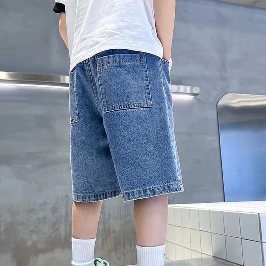 Quần short denim BXPB ống rộng phong cách năng động thời trang cho bé trai