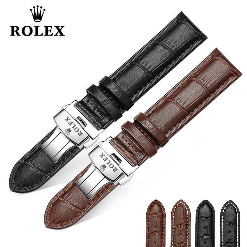 ROLEX 2-28✈Vòng Đeo Tay Da 20Mm Có Móc Cài Tầm Nhìn Nước Có Thể Tái Sử Dụng Cho Nam