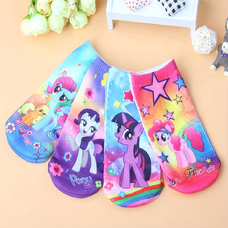 Bộ 4 Đôi Vớ Cotton Họa Tiết Hoạt Hình My Little Pony 4 Trong 1