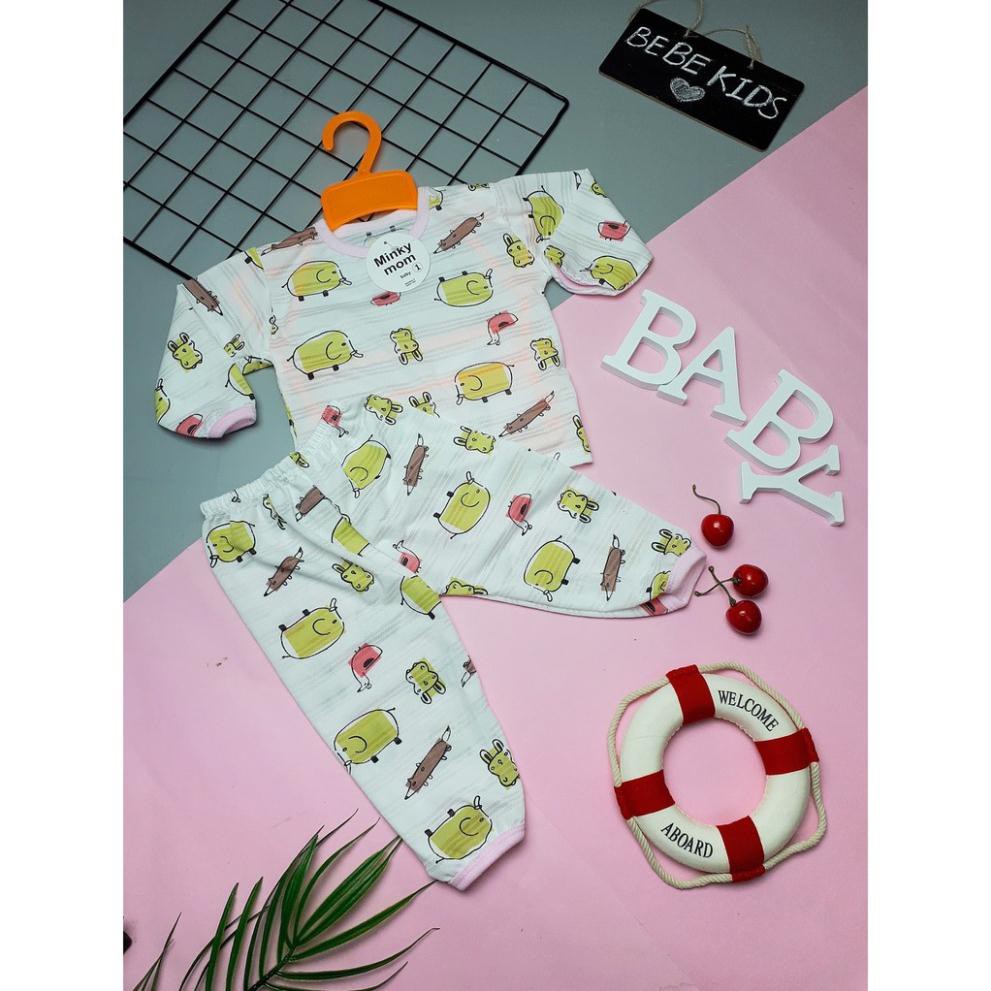 Bộ dài tay Cotton Giấy Thái mặc nằm điều hoà cho bé trai bé gái hàng Việt Nam chất lượng cao