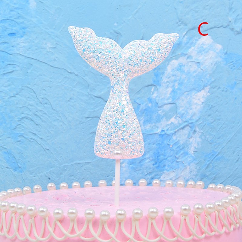 Mới Phụ Kiện Trang Trí Bánh Kem Hình Đuôi Nàng Tiên Cá Lấp Lánh