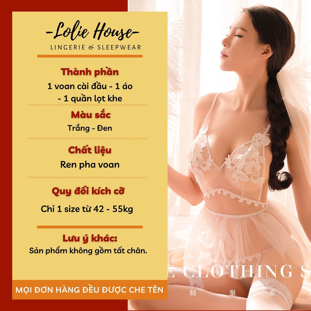 Cosplay Cô Dâu Tiểu Thư - Set váy ngủ cô dâu gợi cảm sexy LOLIE HOUSE - CP8 | BigBuy360 - bigbuy360.vn