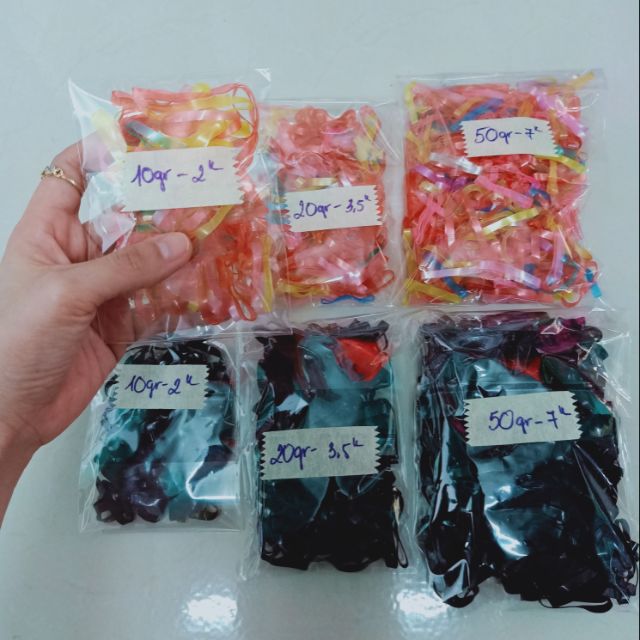 Thun buộc tóc siêu bền 10gr thun bấm vào chọn màu (sp y hình)