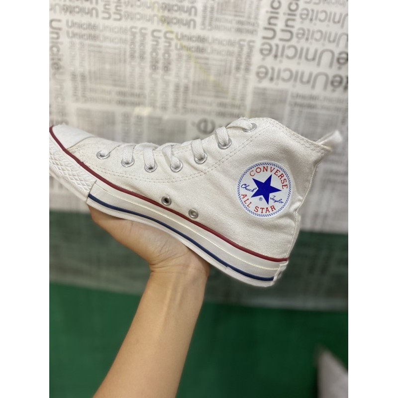 GIÀY SNEAKERS CONVERSE CLASSIC CỔ CAO TRĂNG FULL BOX SIZE 37.5/24cm(Real 100%/2Hand)