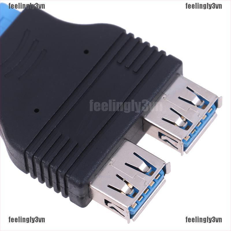 ❤ADA❤ Cáp 2 cổng USB 3.0 kết nối 20 pin bo mạch chủ TO