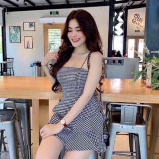 Đầm 2 dây tầng