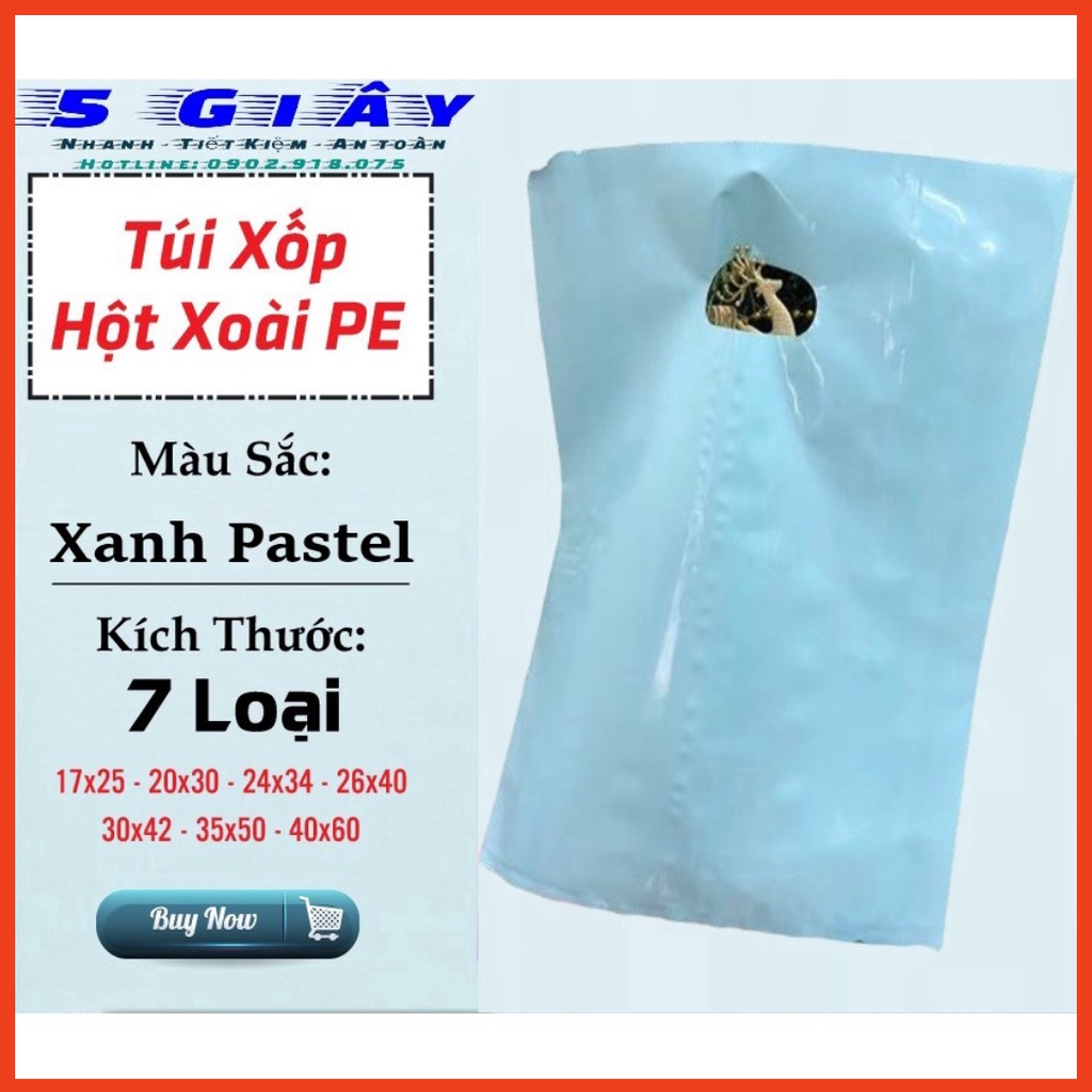[1kg túi hột xoài PE – Màu xanh pastel – đủ size] Chất liệu nhựa PE bóng mịn – dẽo dai – Giá xưởng – 5 Giây