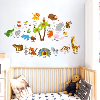 Decal dán tường vườn thú tiếng anh 03