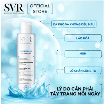 Nước tẩy trang SVR PHYSIOPURE Eau Micellaire dạng vi hạt dành cho da nhạy cảm (chính hãng)
