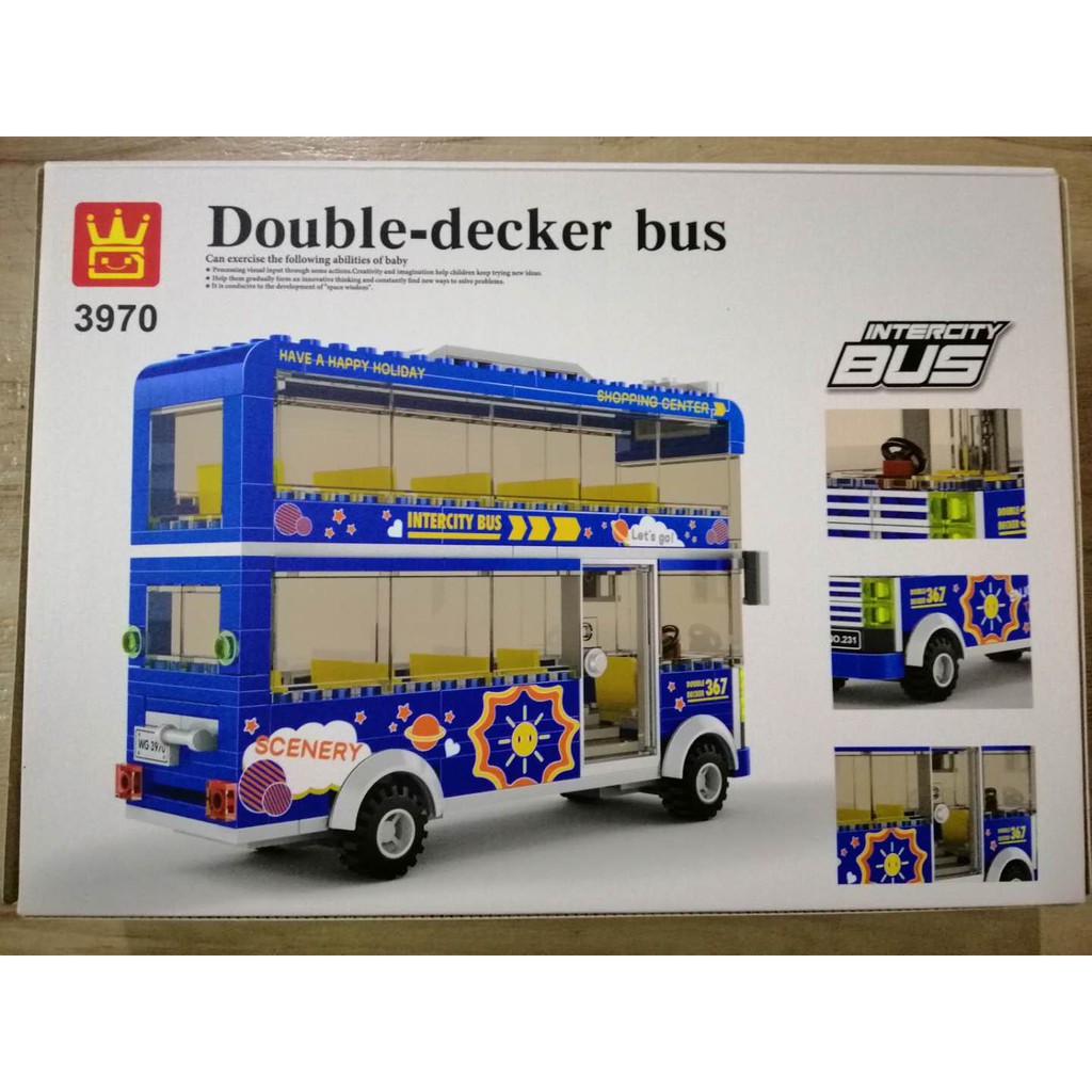 Lắp ghép Mô hình Wange Double-decker Bus 3970  3971