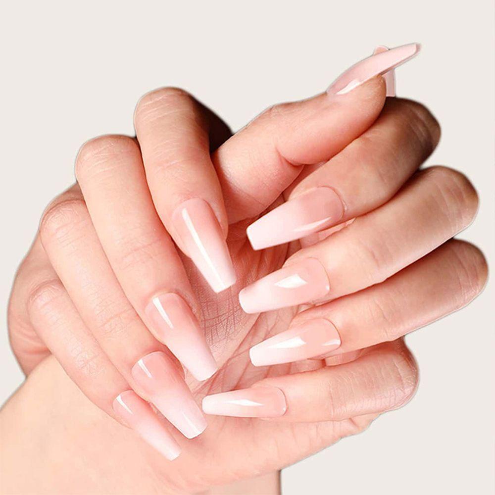 MIHAN1 Hộp 24 Móng Tay Giả Đầu Vuông Ngắn / Dài Chuyên Dụng Cho Múa Ba Lê