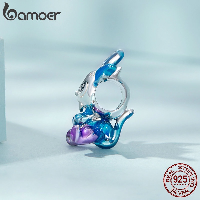 Mặt trang sức BAMOER bạc 925 thiết kế rồng bay đáng yêu độc đáo