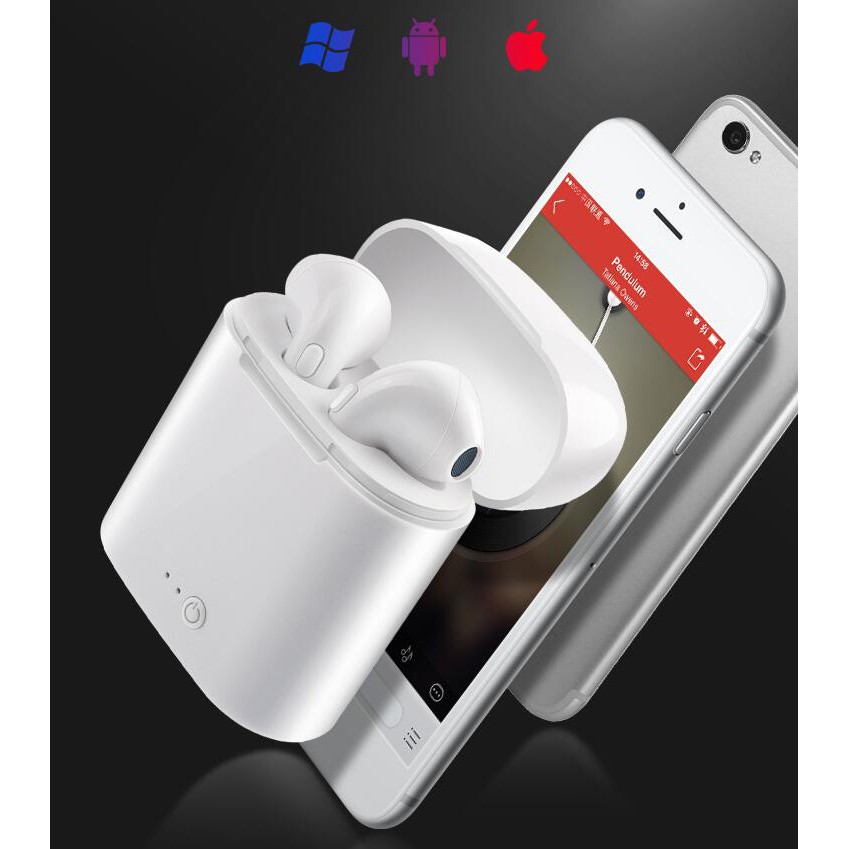 Tai nghe nhét tai Pulierde i7s kết nối Bluetooth không dây V5.0 TWS chất lượng cao