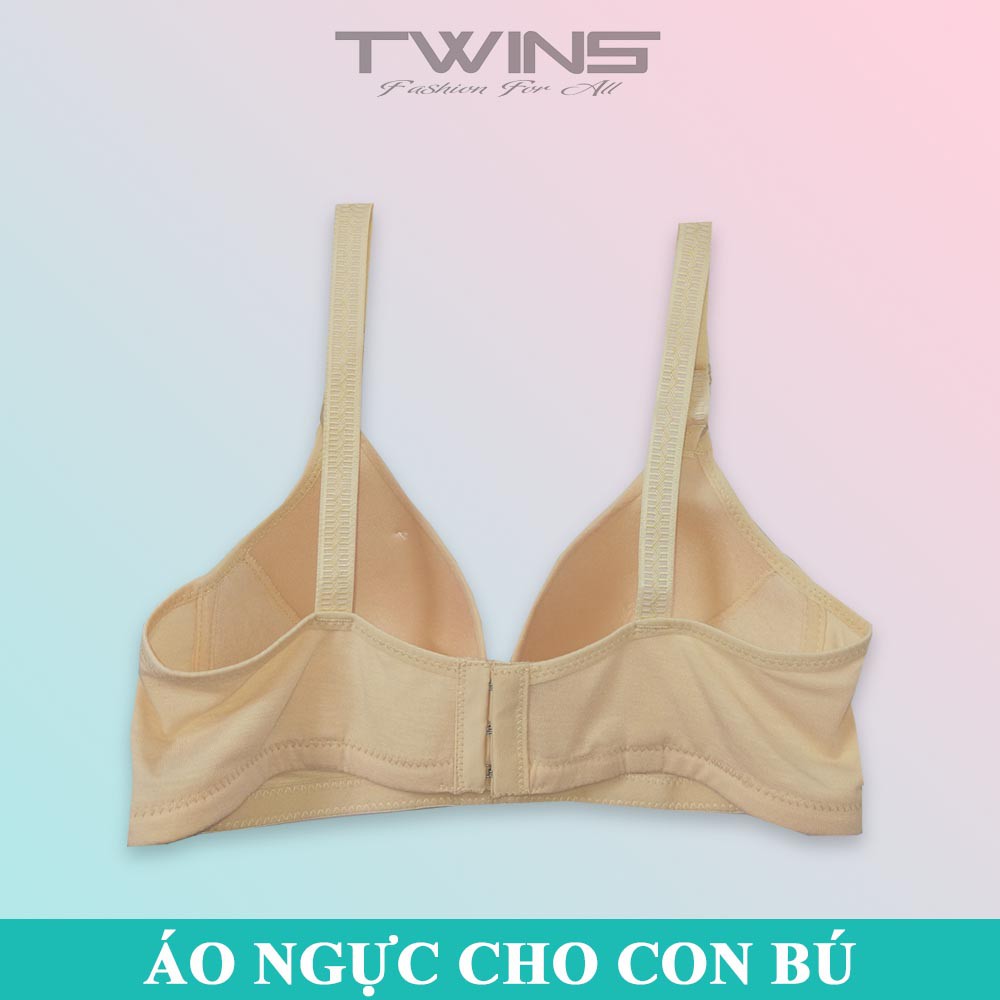 Áo ngực cho con bú không gọng cotton nút bấm mút ép vừa thoải mái thoáng mát size lớn 36-38-40-42