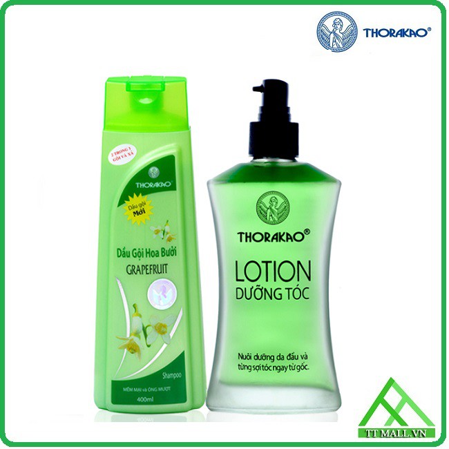 BỘ DẦU GỘI THORAKAO HOA BƯỞI 400ML + LOTION DƯỠNG TÓC 120ML