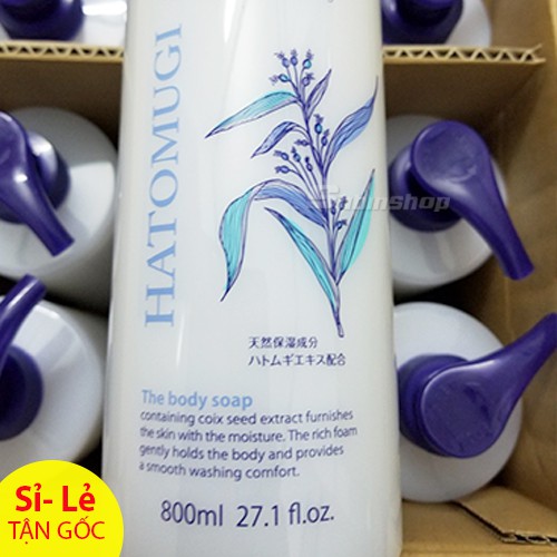 Sữa Tắm Dưỡng Ẩm Trắng Da Hatomugi Nhật 800ml