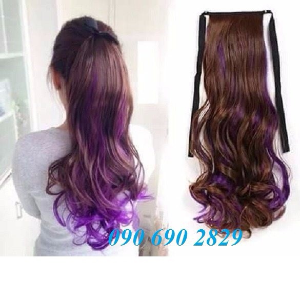 Tóc giả , Tóc cột line tím - WIG 032