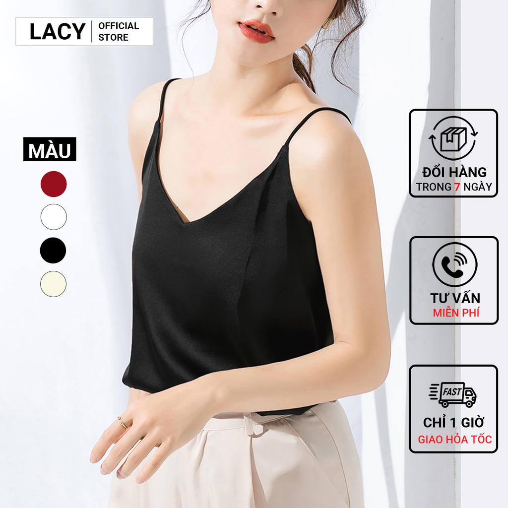 Áo 2 Dây Lụa Nữ Cao Cấp Trơn Freesize Đẹp Kết Hợp Áo Vest, Quần Tây, Quần Jean, Chân Váy N129 LACY