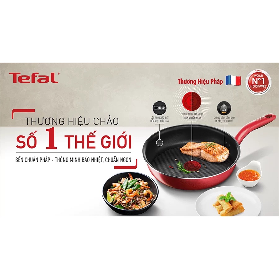 Chảo Chiên/Rán Chống Dính Tefal Sochef - Size 21/24/28Cm - Dùng Các Loại Bếp - Chính Hãng BH 02 Năm