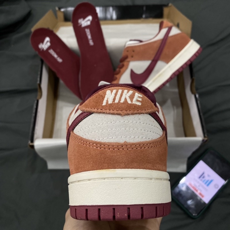 GIÀY SB DUNK PRO DARK RUSSET ĐỎ ĐÔ DA LỘN