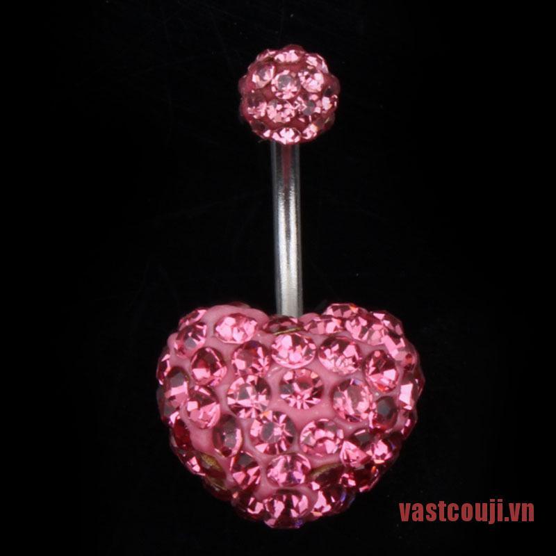 Khuyên RốN HìNh Tim ĐíNh Đá Xinh XắN