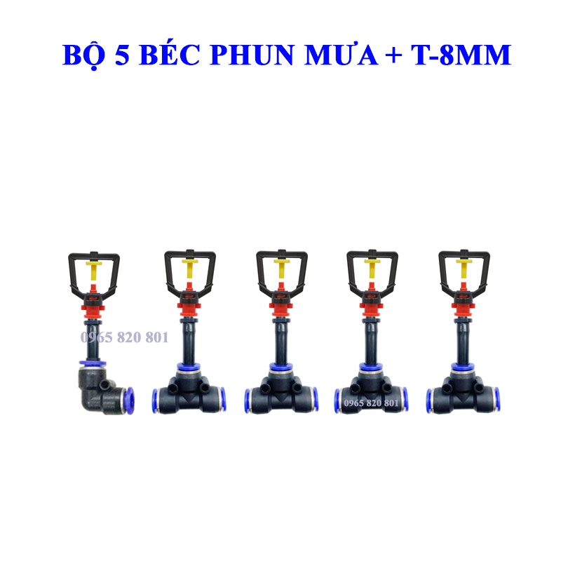 Bộ 5 béc phun mưa hạt nhỏ kèm t8mm