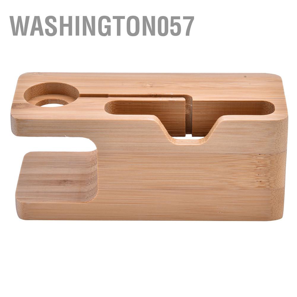 Washington057 Bamboo Charging Dock Station Bracket Stand Holder For IOS