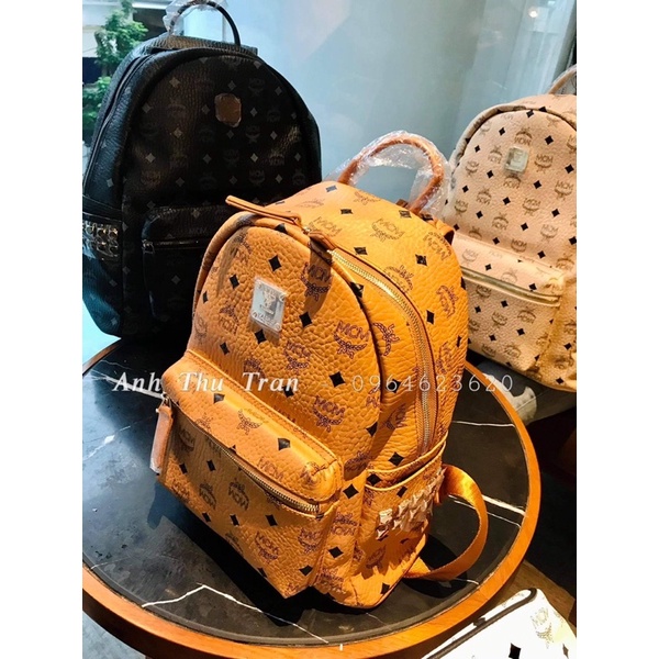 Balo thời trang Mcm Nâu Da Bò Đủ Màu Đủ Size DA THẬT
