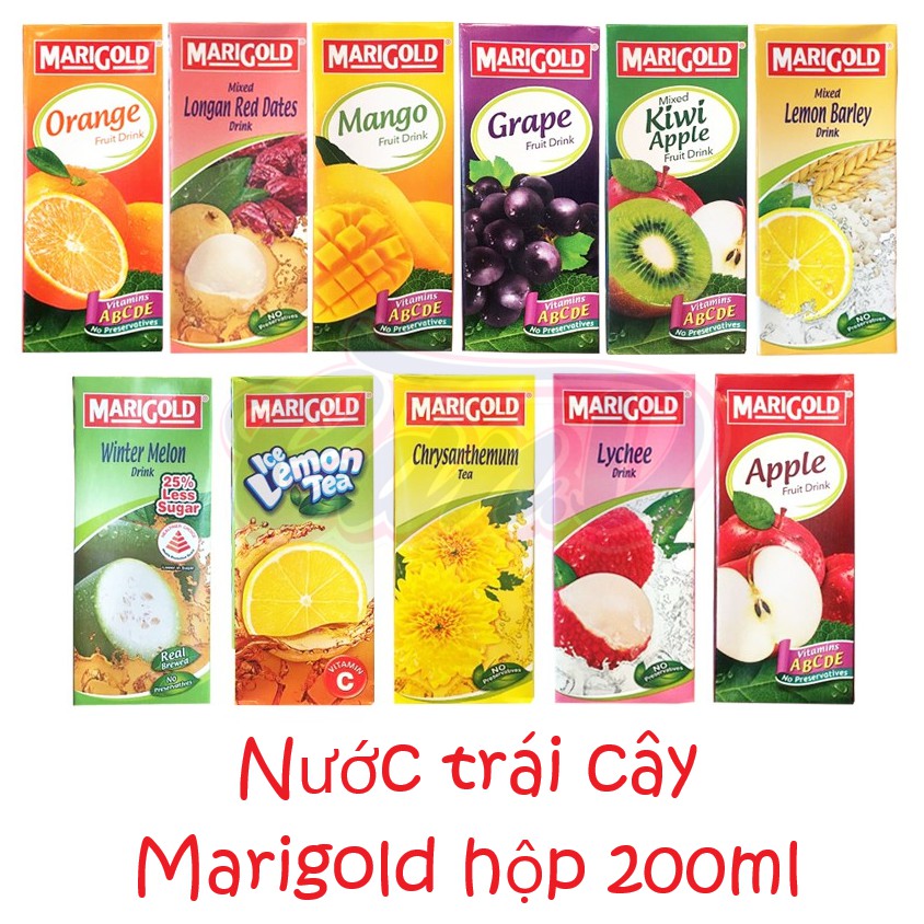 [Mã GROSALEHOT giảm 8% đơn 250K] (12 vị) Nước trái cây Marigold hộp 250ml