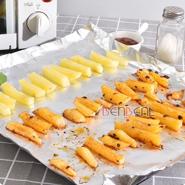 Giấy Bạc Nướng Thức Ăn, Màng Nhôm Nướng Thịt, Bảo Quản Thực Phẩm Nồi Chiên Không Dầu, Lò Nướng 30cmx5,10,20m