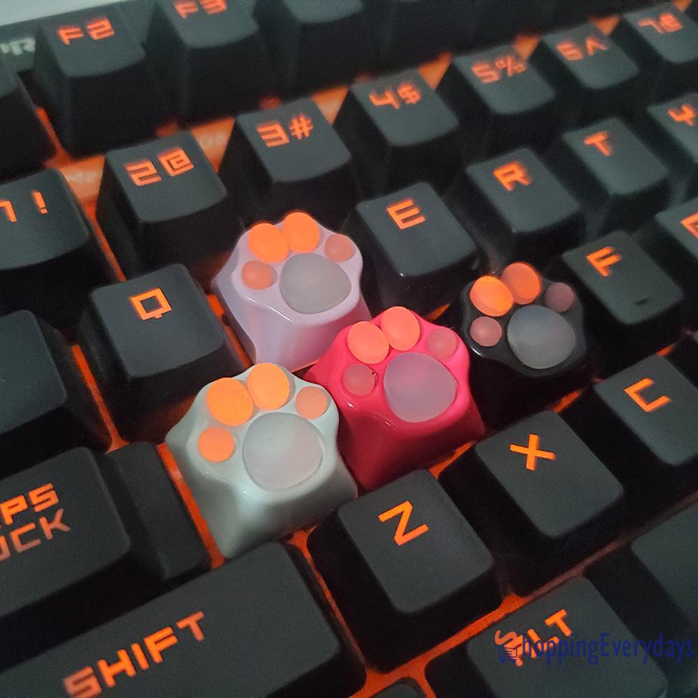 【sv】 3D Silicone Cat Paw Pad Aluminum Alloy Base Keycap for Mechanical Keyboards