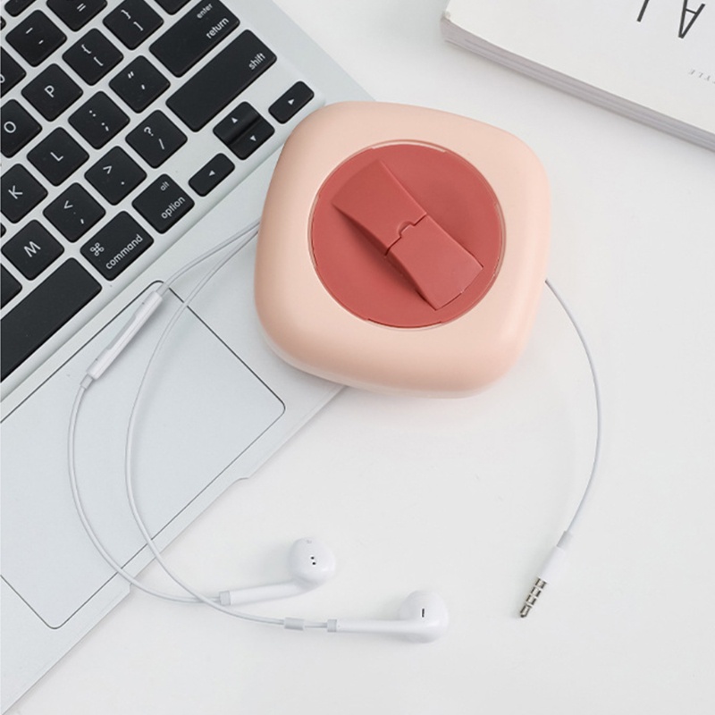 Hộp Đựng Dây Cáp Tai Nghe Xoay Được Nhỏ Gọn Ốp