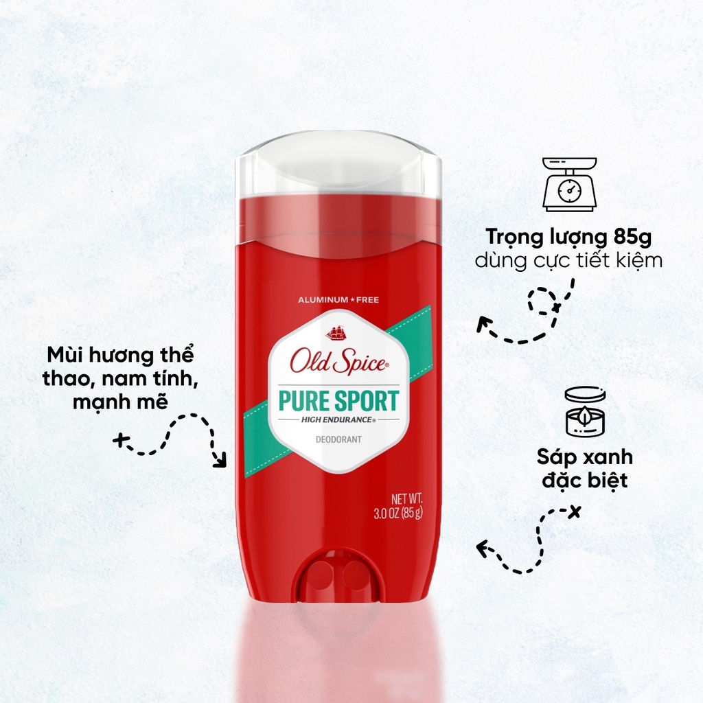 Lăn khử mùi nam 30Shine phân phối chính hãng Old Spice Pure Sport 85g mùi hương nam tính chính hãng